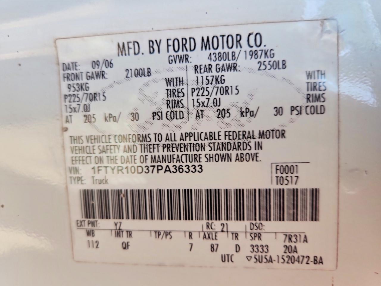 2007 FORD RANGER photo 23