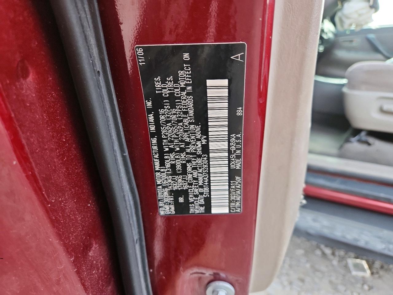 2007 TOYOTA SEQUOIA SR5 photo 37