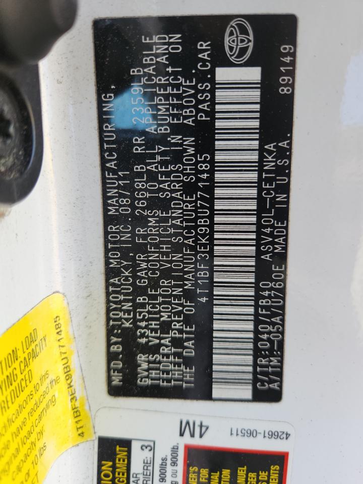 2011 TOYOTA CAMRY LE photo 34