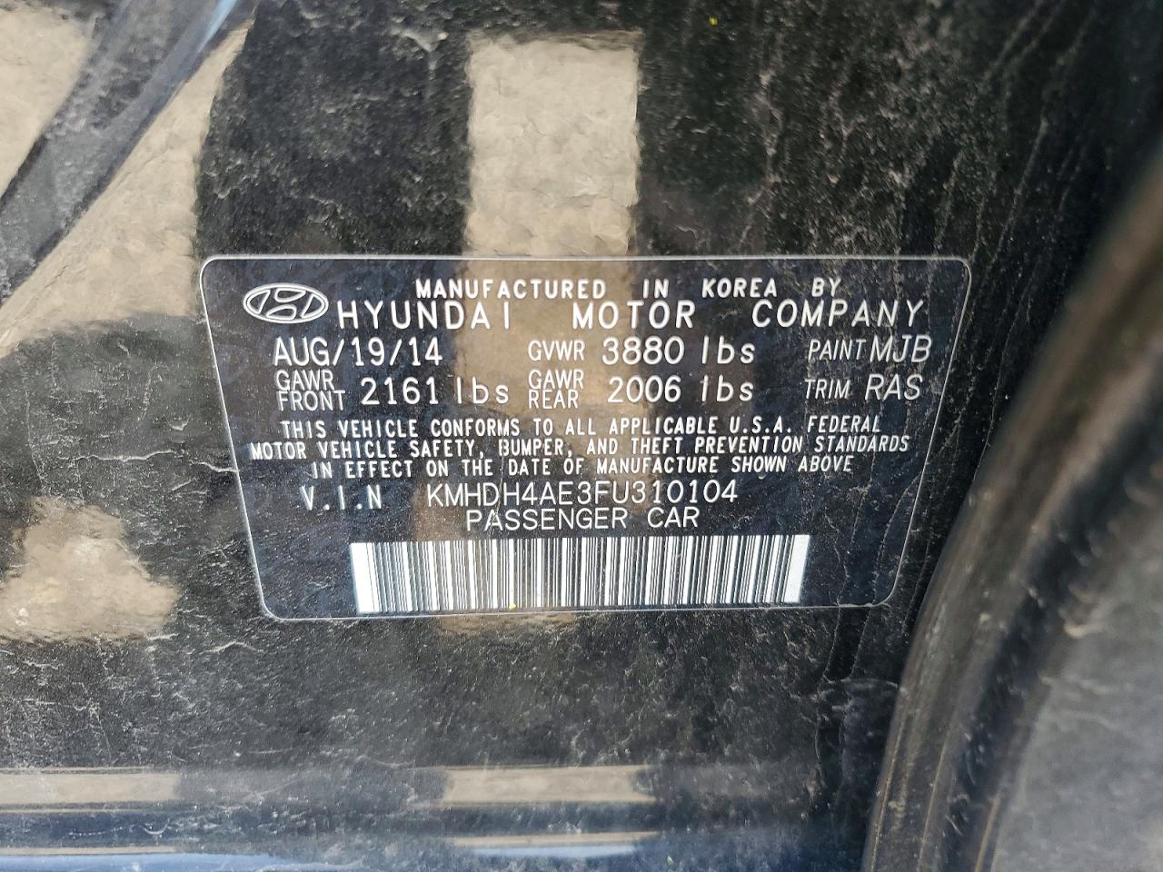 2015 HYUNDAI ELANTRA SE photo 34