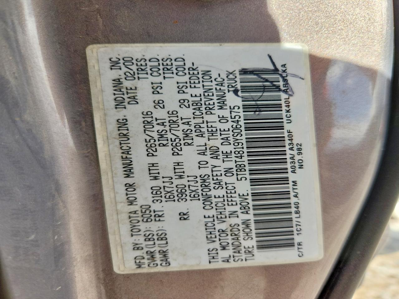 2000 TOYOTA TUNDRA ACCESS CAB LIMITED photo 23
