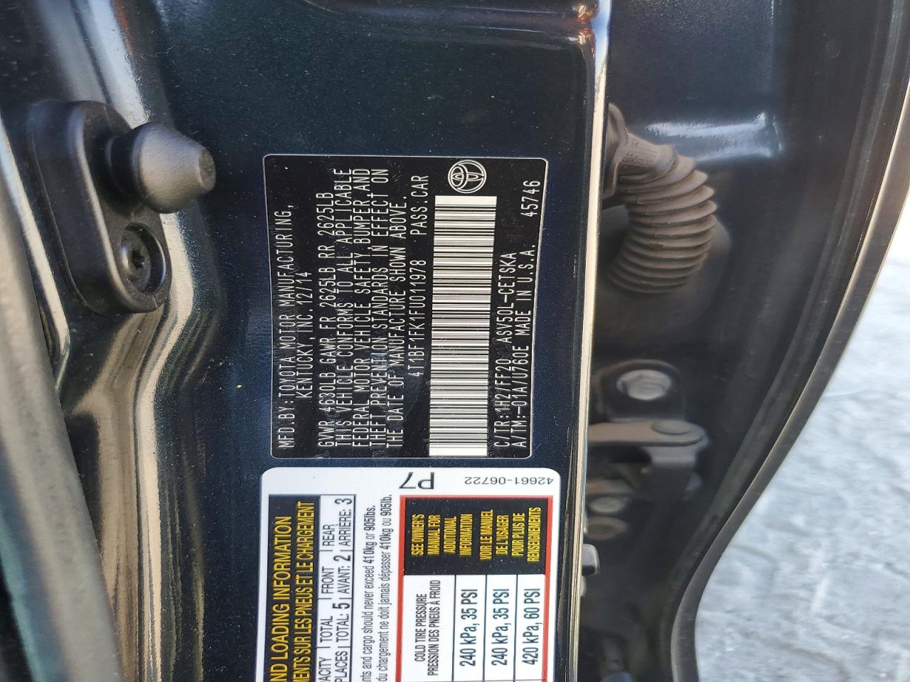2015 TOYOTA CAMRY SE photo 34