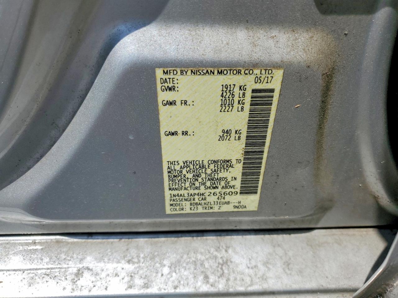 2017 NISSAN ALTIMA 2.5 SR photo 37