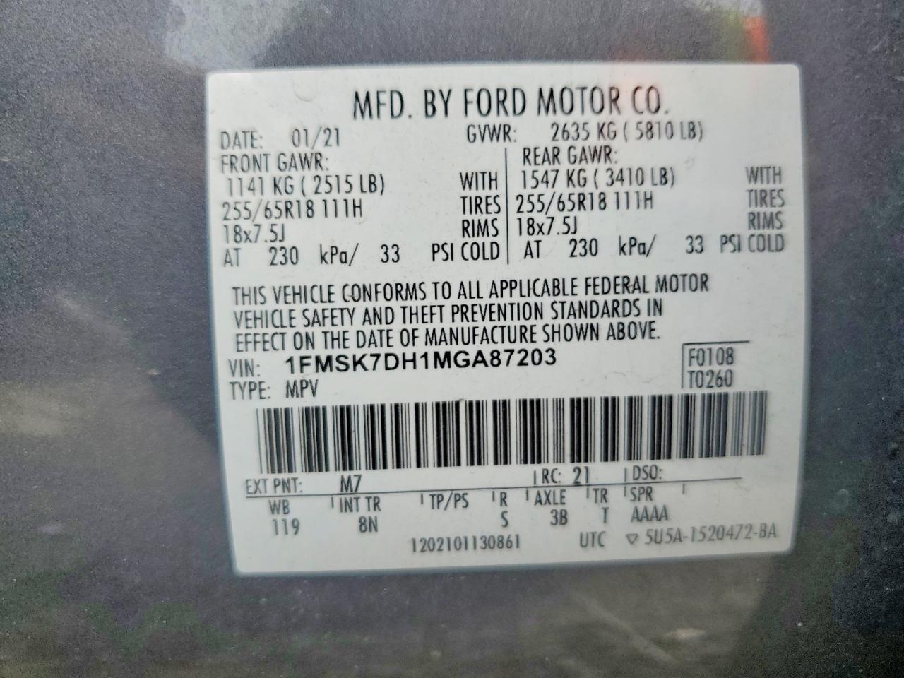 2021 FORD EXPLORER XLT photo 25