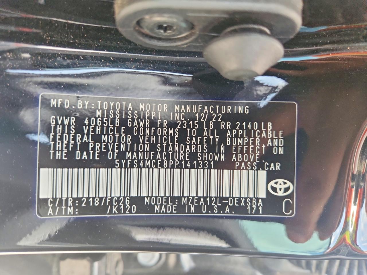 2023 TOYOTA COROLLA SE photo 12