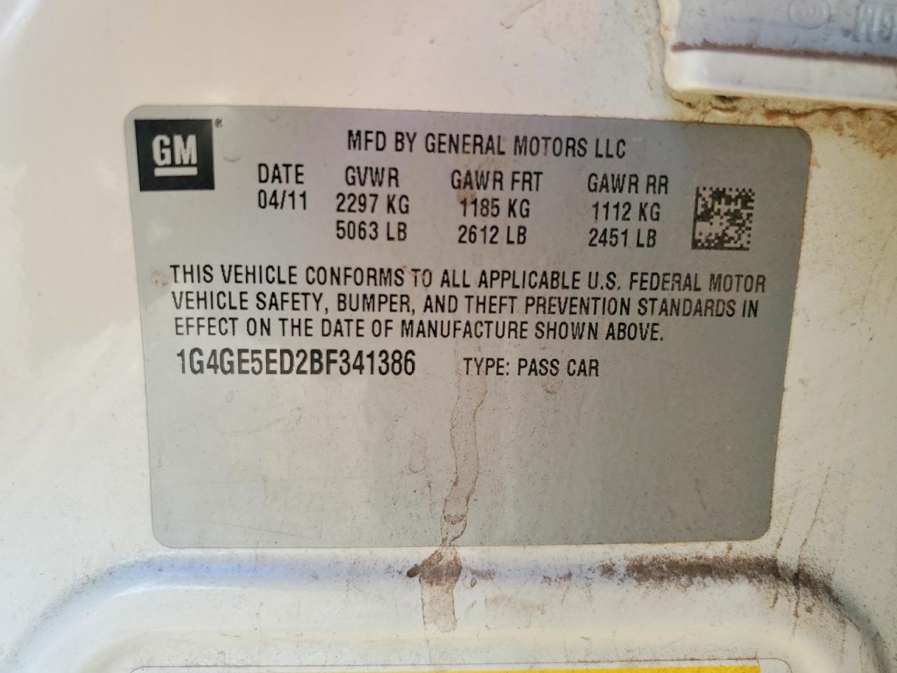 2011 BUICK LACROSSE CXS photo 34