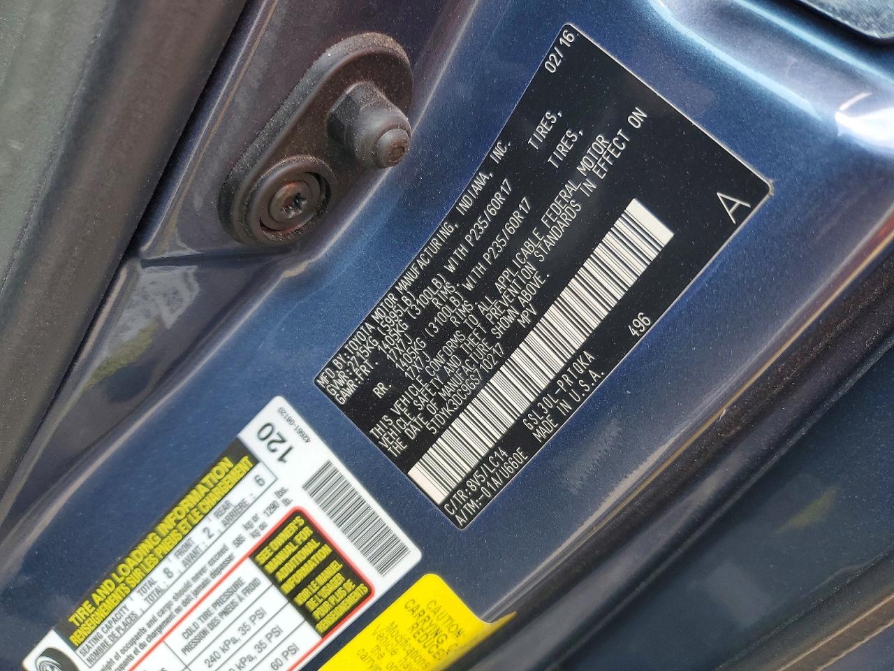 2016 TOYOTA SIENNA XLE 8-PASSENGER photo 25