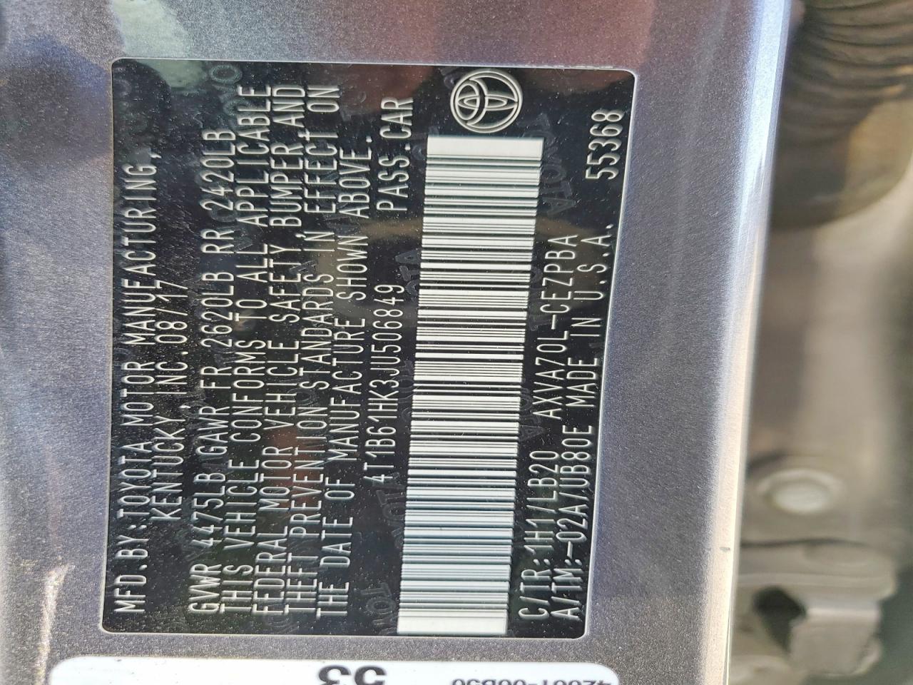 2018 TOYOTA CAMRY XSE photo 34
