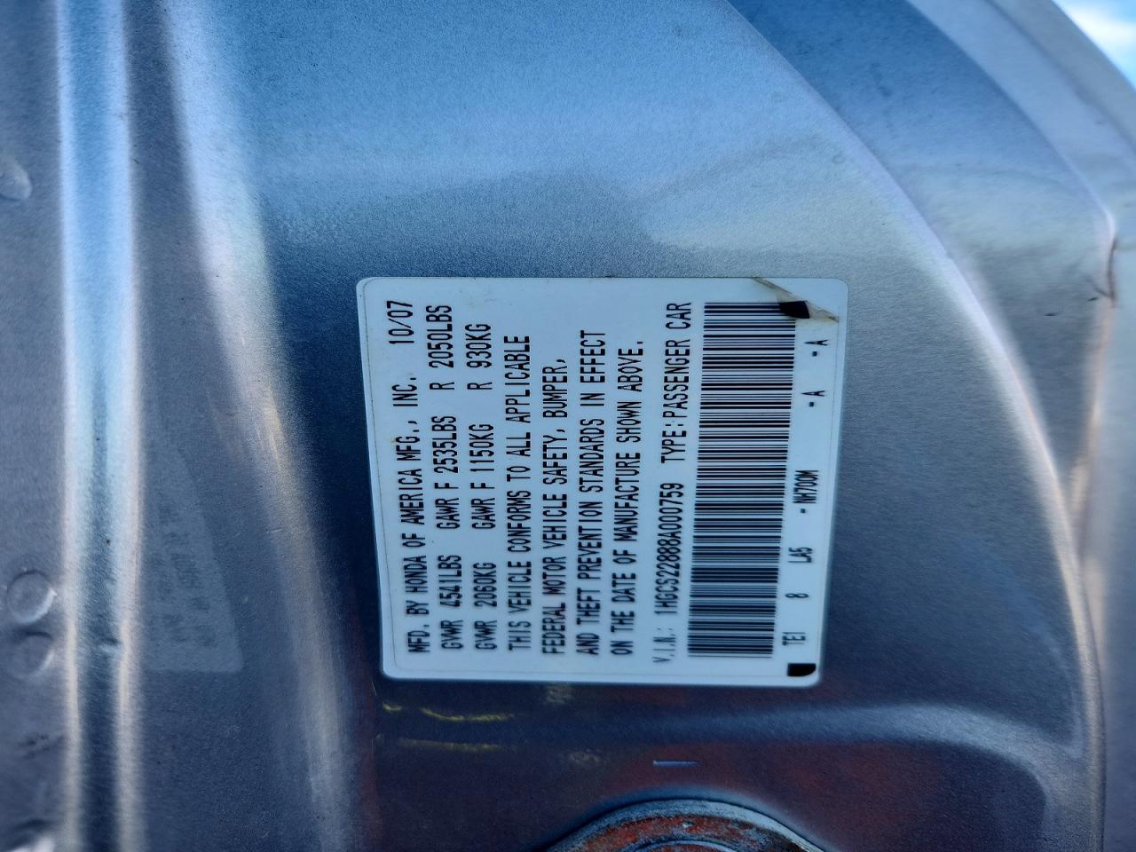 2008 HONDA ACCORD EXL photo 34