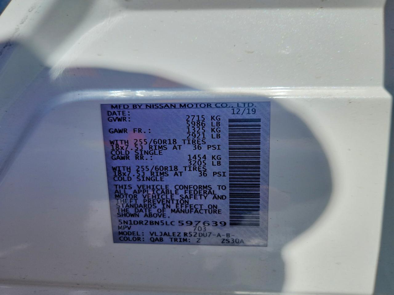 2020 NISSAN PATHFINDER SV photo 25