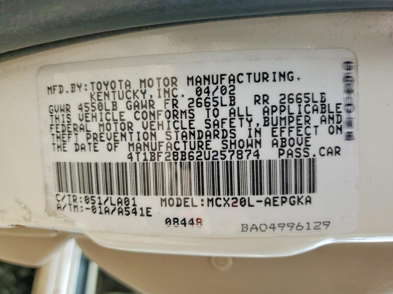 2002 TOYOTA AVALON XLS photo 34