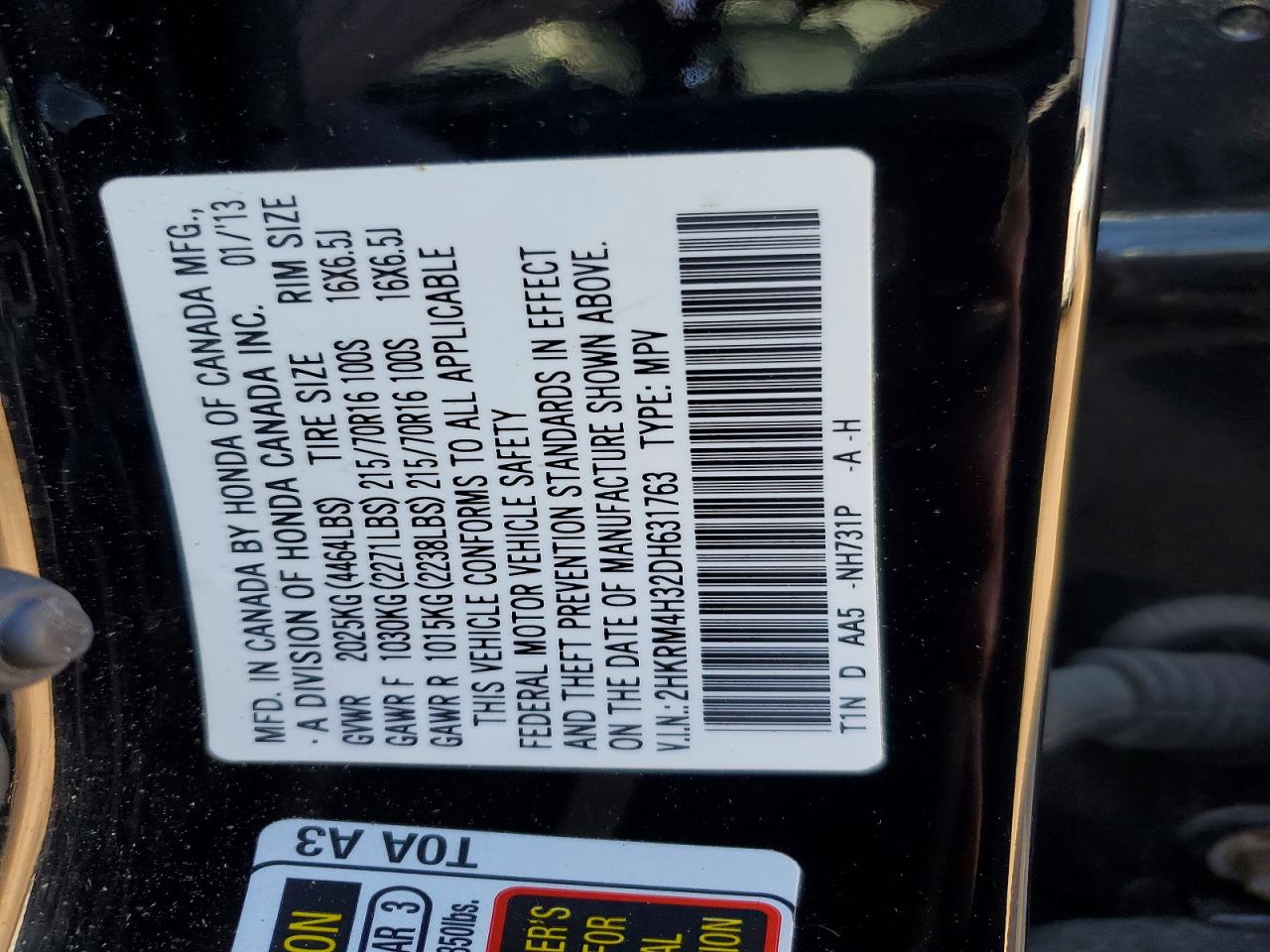 2013 HONDA CR-V LX photo 12