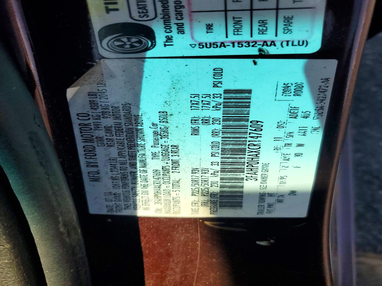 2012 FORD FUSION SE photo 34