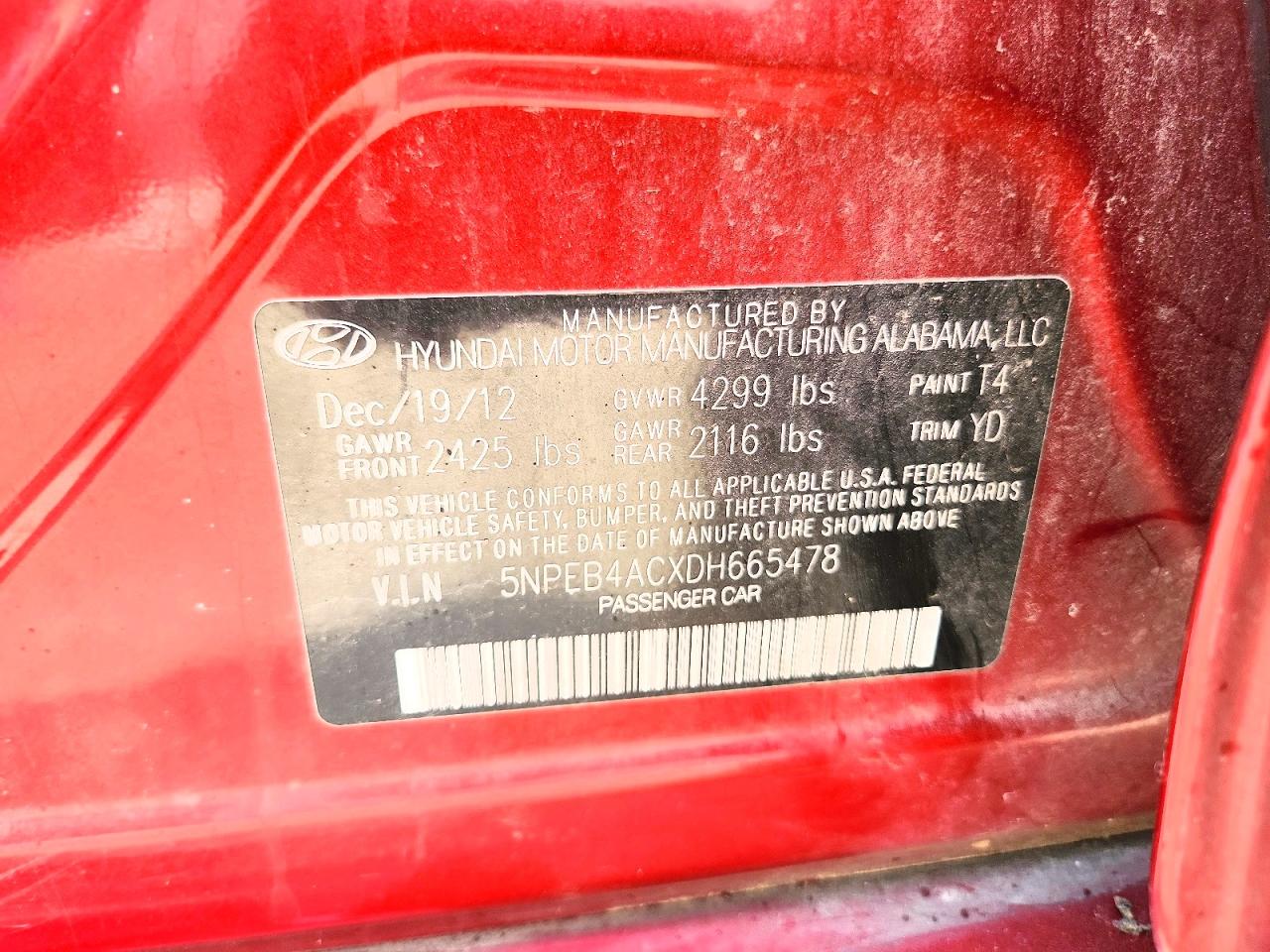 2013 HYUNDAI SONATA GLS photo 23