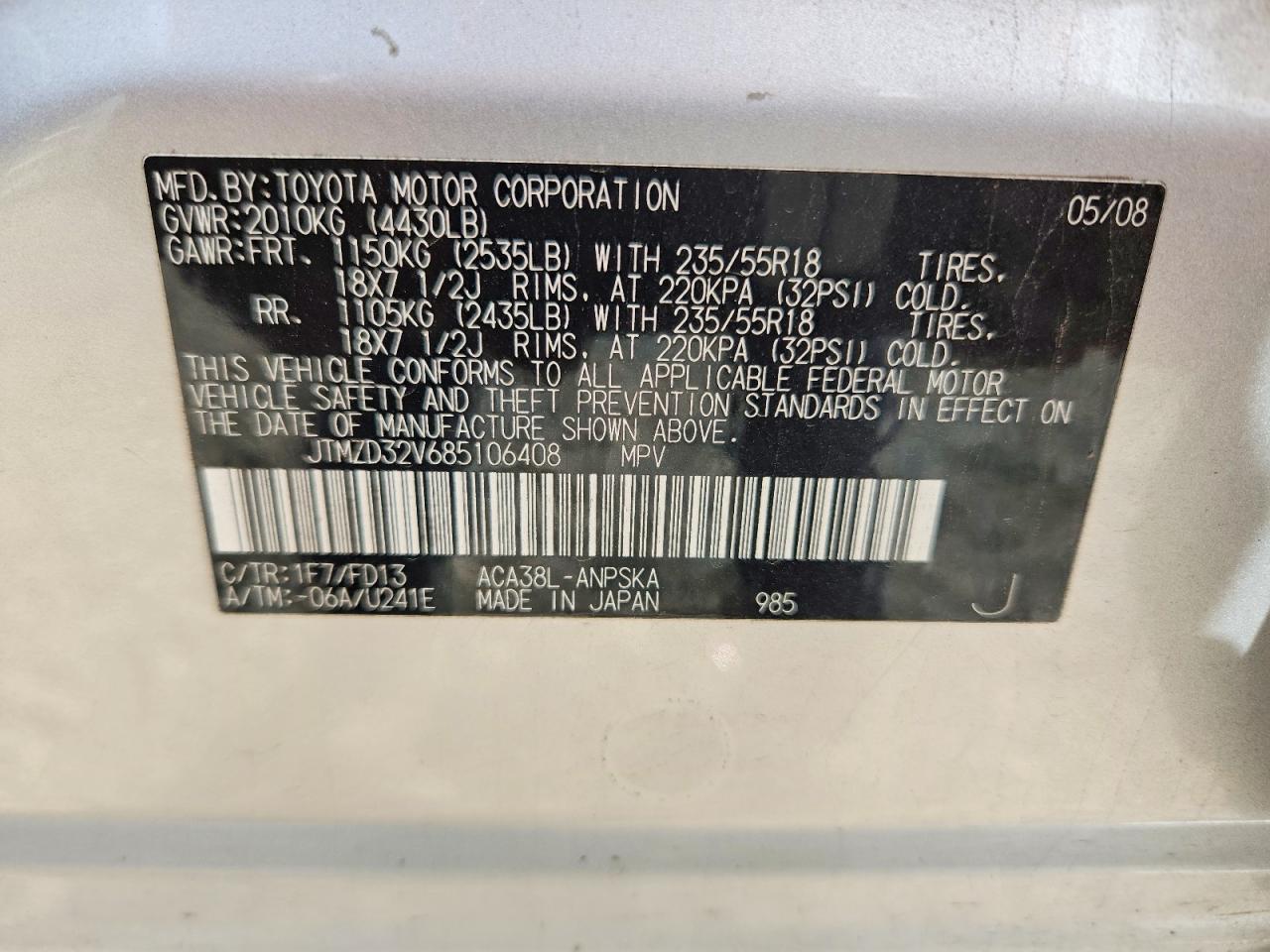 2008 TOYOTA RAV4 SPORT photo 27