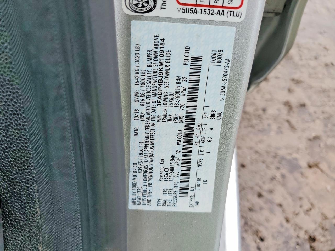 2019 FORD FIESTA SE photo 12