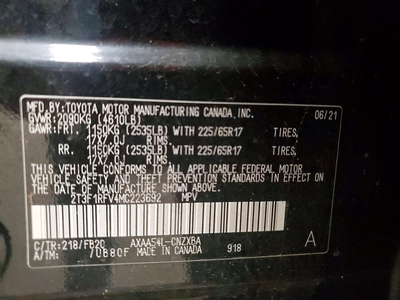 2021 TOYOTA RAV4 LE photo 14