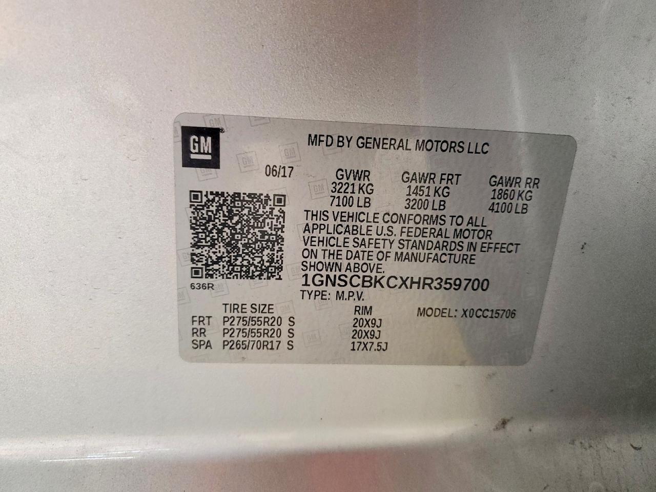 2017 CHEVROLET TAHOE C1500 LT photo 25