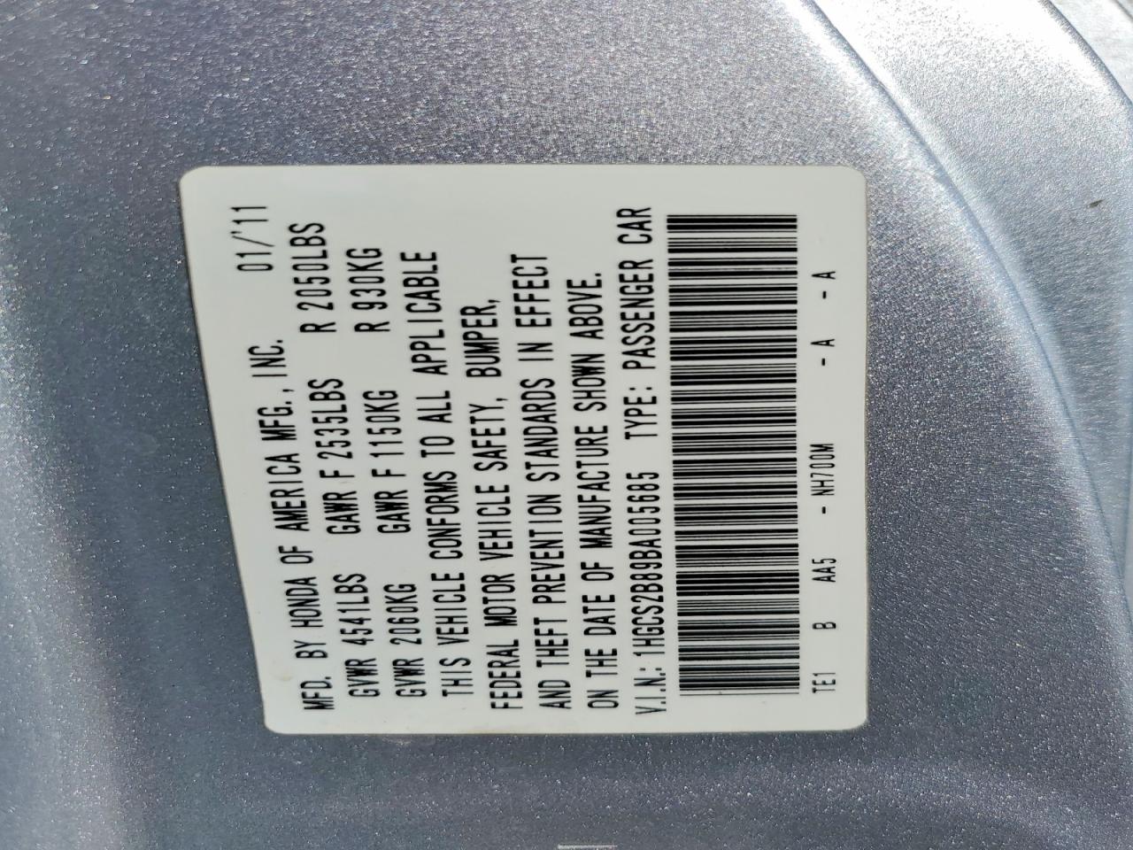 2011 HONDA ACCORD EXL photo 23