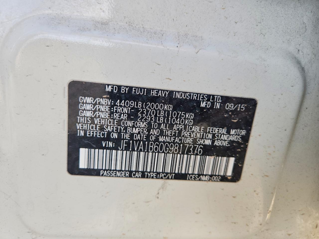 2016 SUBARU WRX photo 23