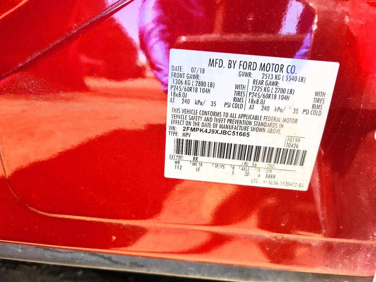 2018 FORD EDGE SEL photo 23