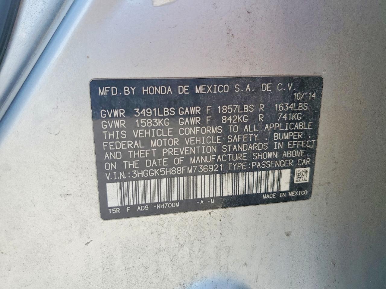 2015 HONDA FIT EX photo 23