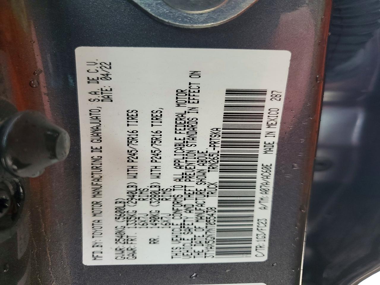 2022 TOYOTA TACOMA SR5 photo 23