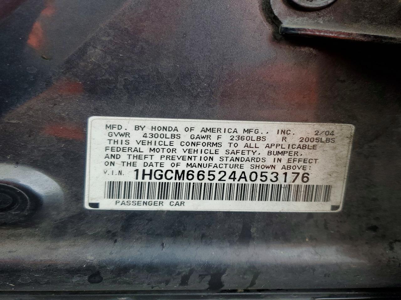 2004 HONDA ACCORD EX photo 34