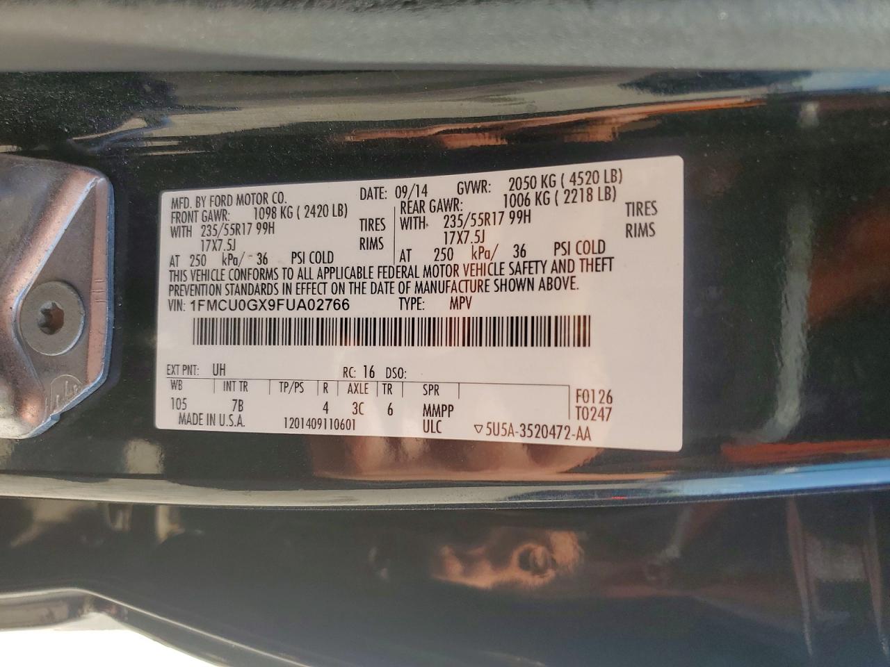 2015 FORD ESCAPE SE photo 37