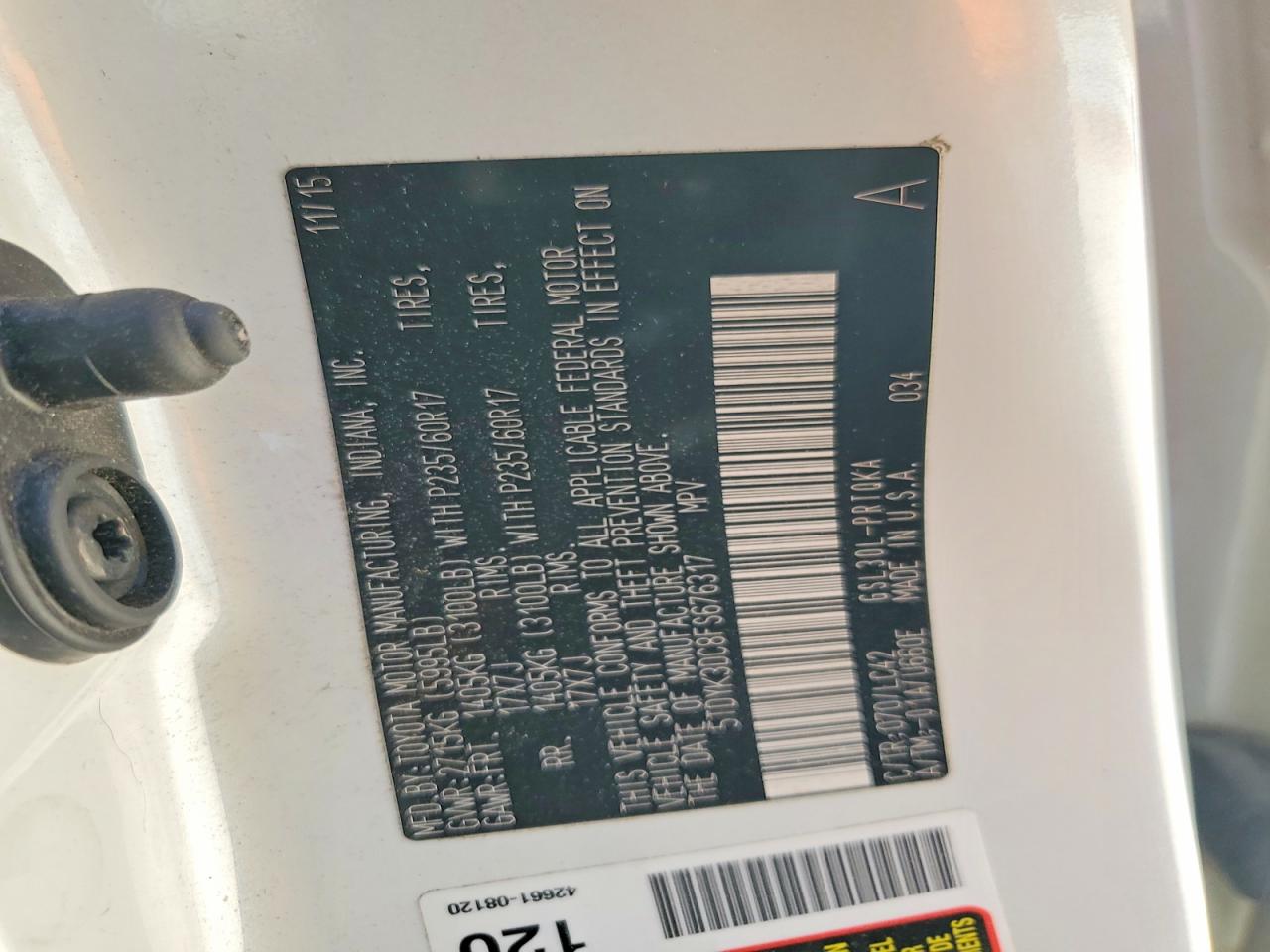 2015 TOYOTA SIENNA XLE 8-PASSENGER photo 13