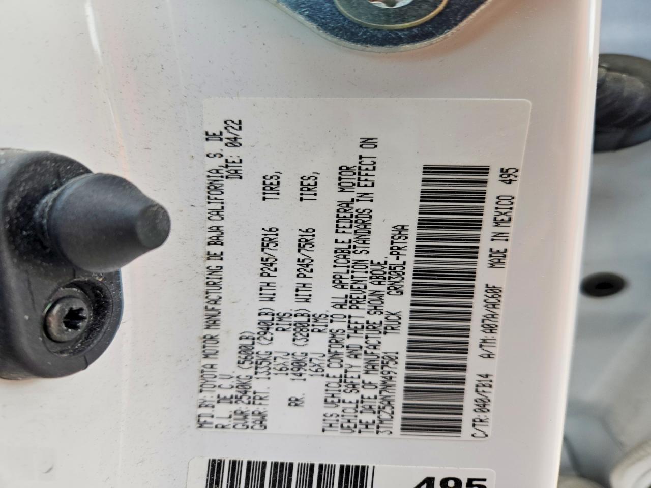 2022 TOYOTA TACOMA SR V6 photo 12