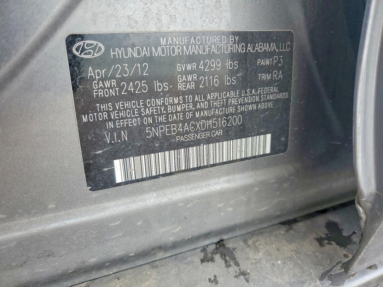 2013 HYUNDAI SONATA GLS photo 34