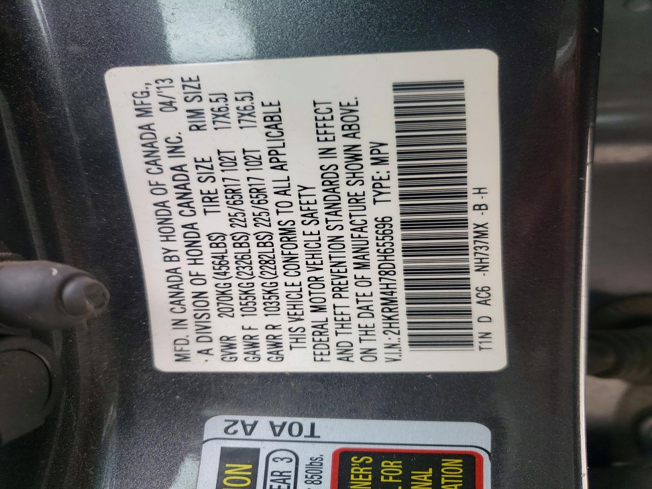2013 HONDA CR-V EXL photo 40