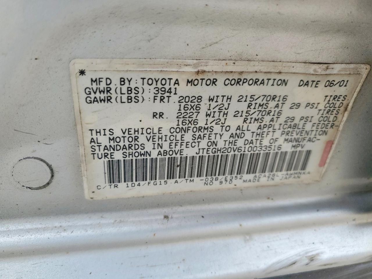 2001 TOYOTA RAV4 BASE photo 34