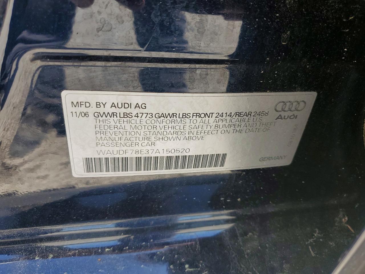 2007 AUDI A4 2.0T QUATTRO photo 23
