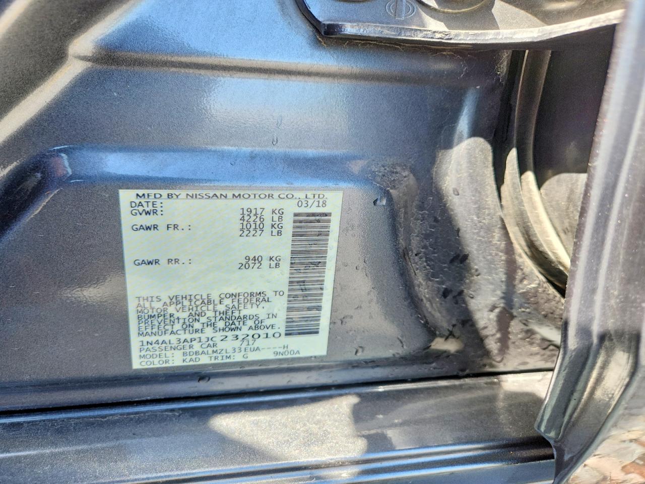 2018 NISSAN ALTIMA 2.5 SV photo 34