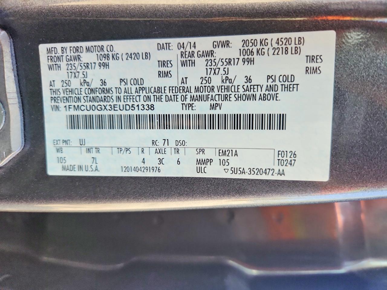 2014 FORD ESCAPE SE photo 25