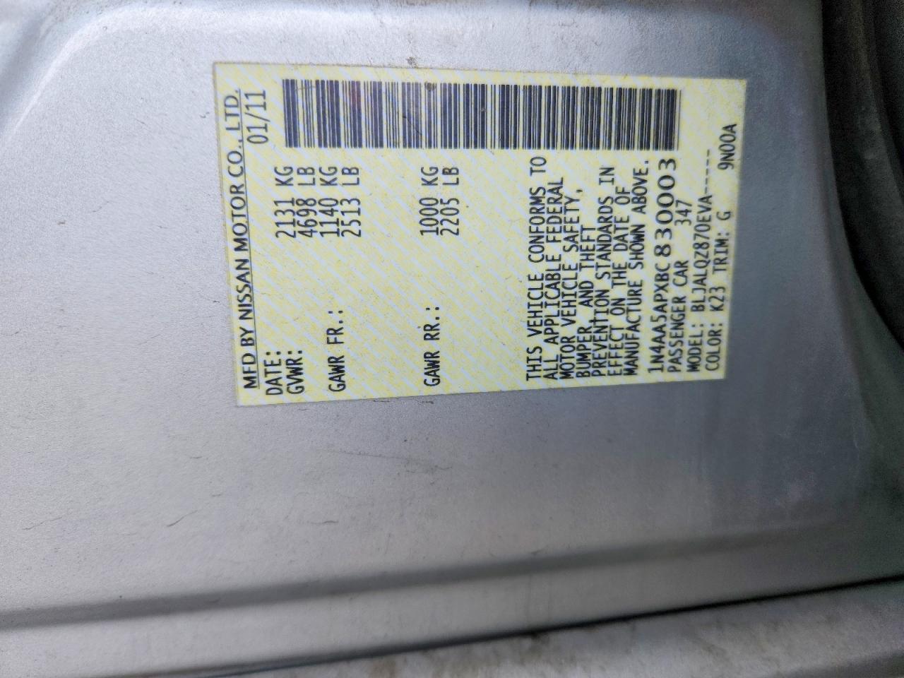 2011 NISSAN MAXIMA 3.5 S photo 23