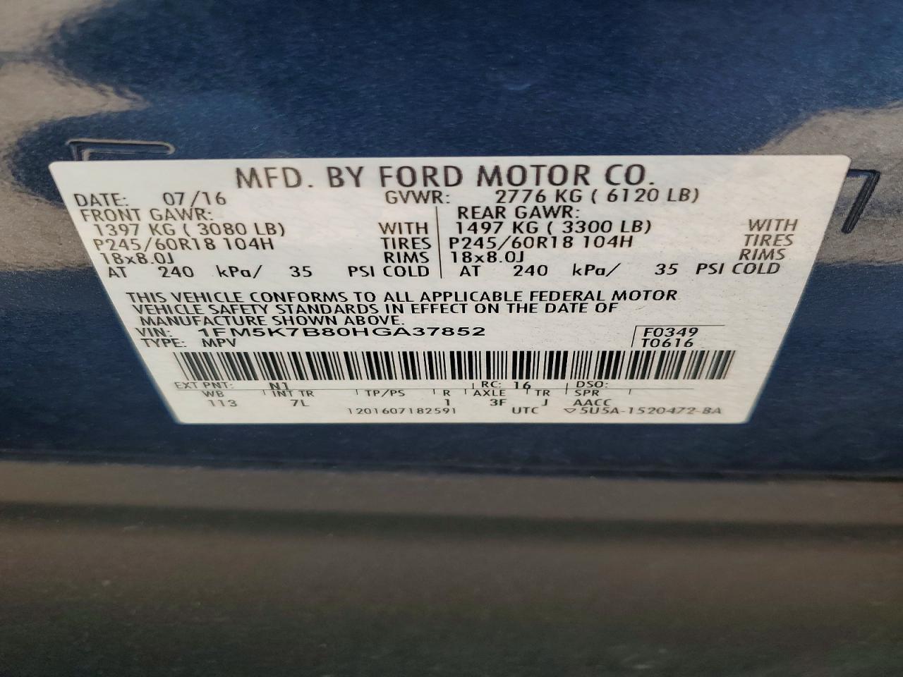 2017 FORD EXPLORER photo 37