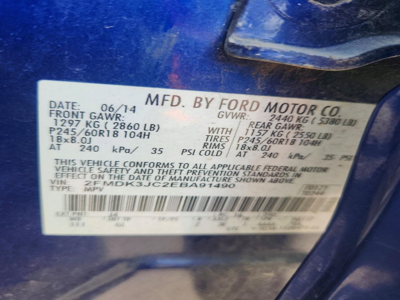 2014 FORD EDGE SEL photo 25