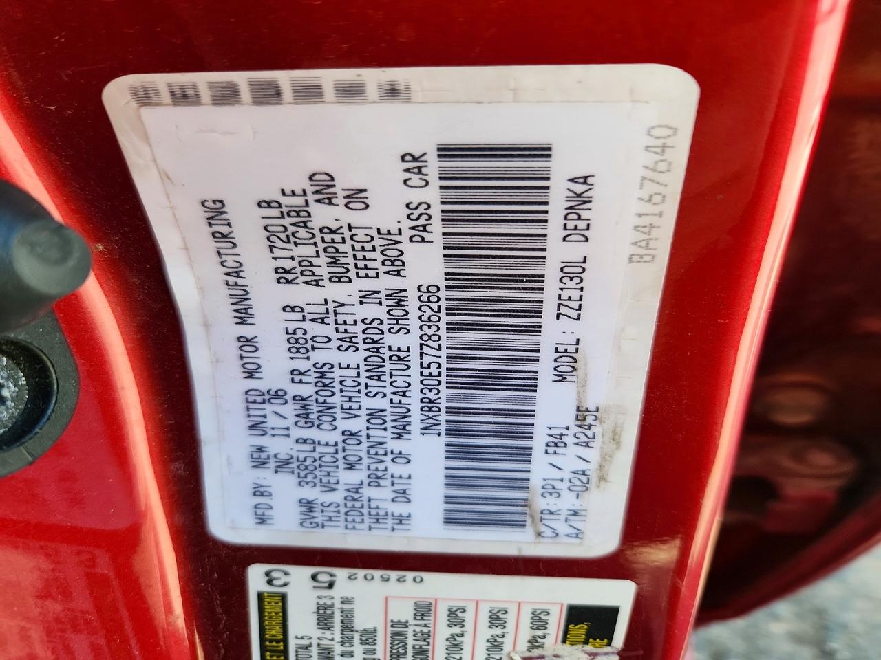 2007 TOYOTA COROLLA LE photo 13
