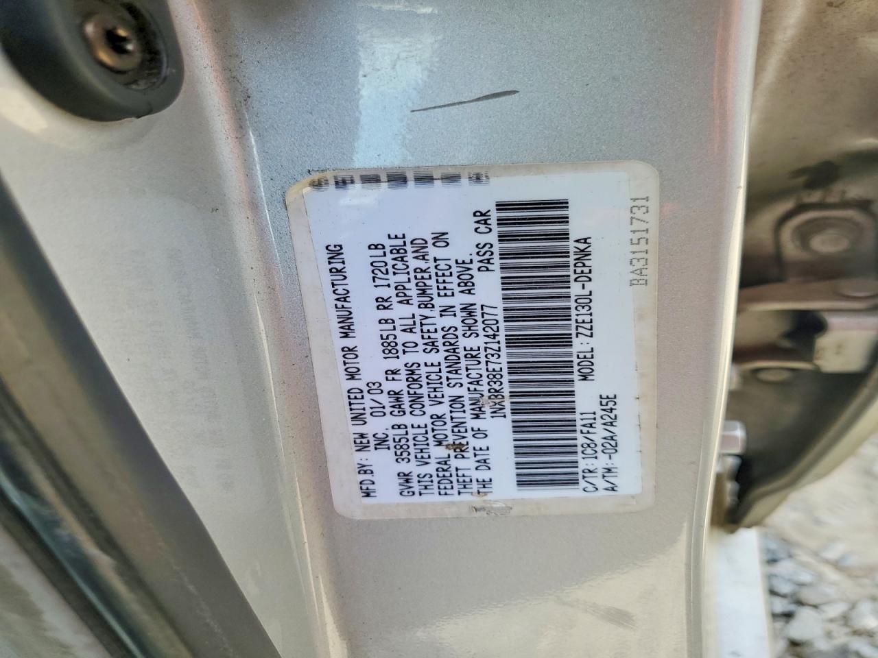 2003 TOYOTA COROLLA LE photo 34