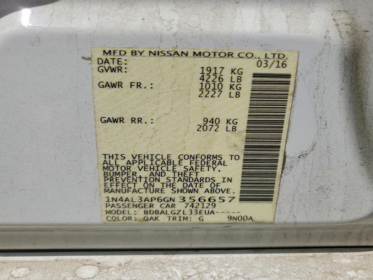 2016 NISSAN ALTIMA 2.5 S photo 23