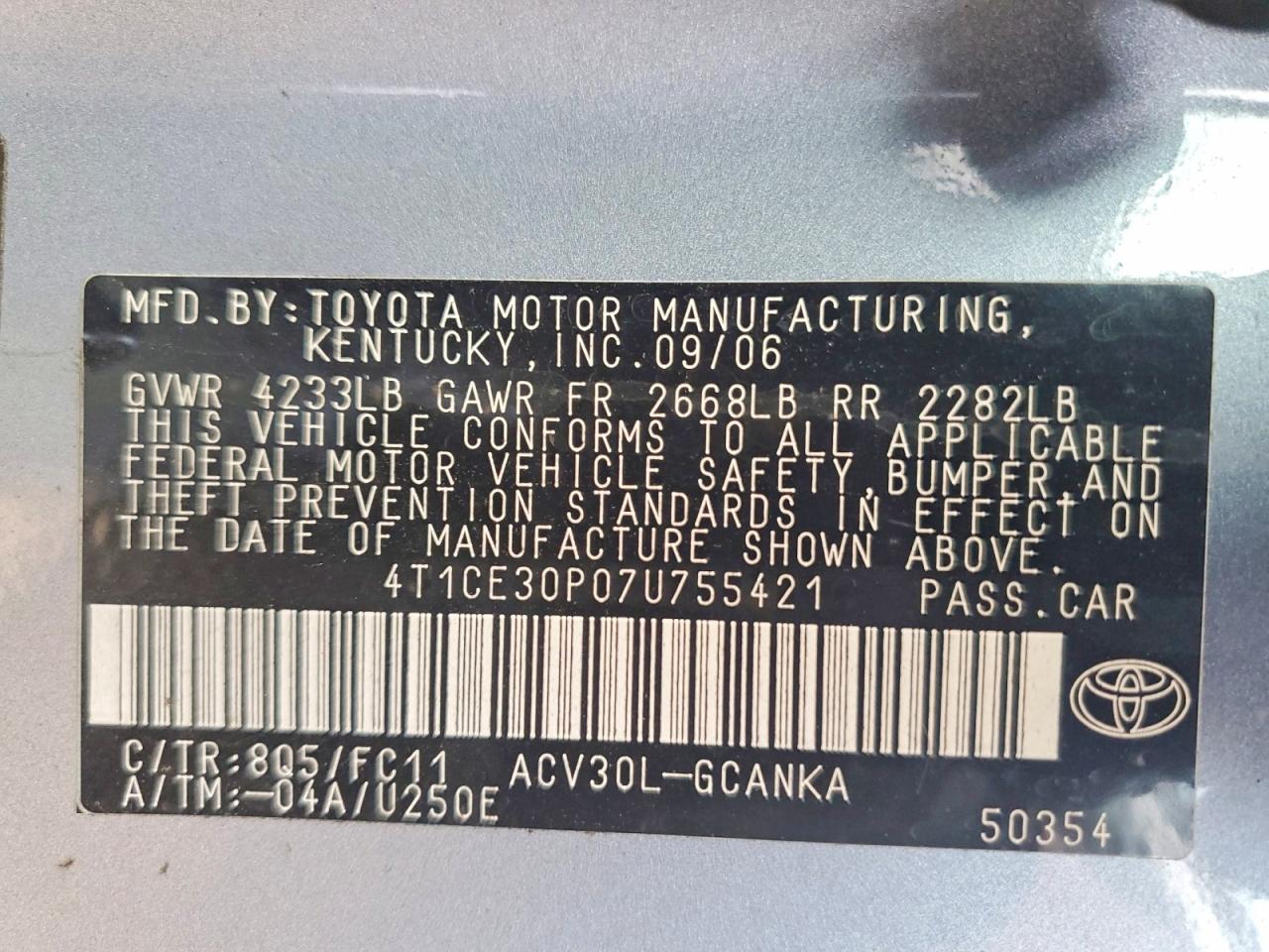 2007 TOYOTA CAMRY SOLARA SPORT photo 23