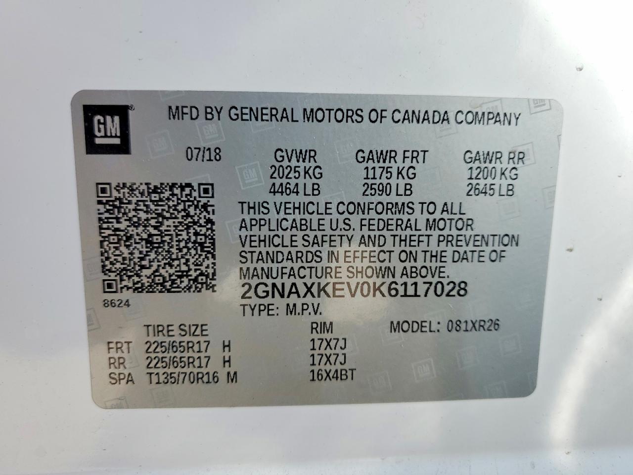 2019 CHEVROLET EQUINOX LT photo 40