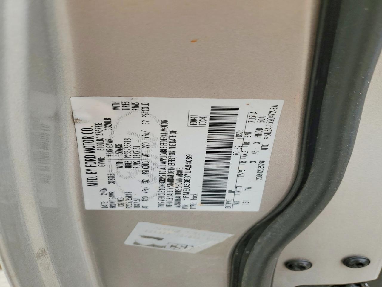 2007 FORD EXPLORER SPORT TRAC LIMITED photo 34