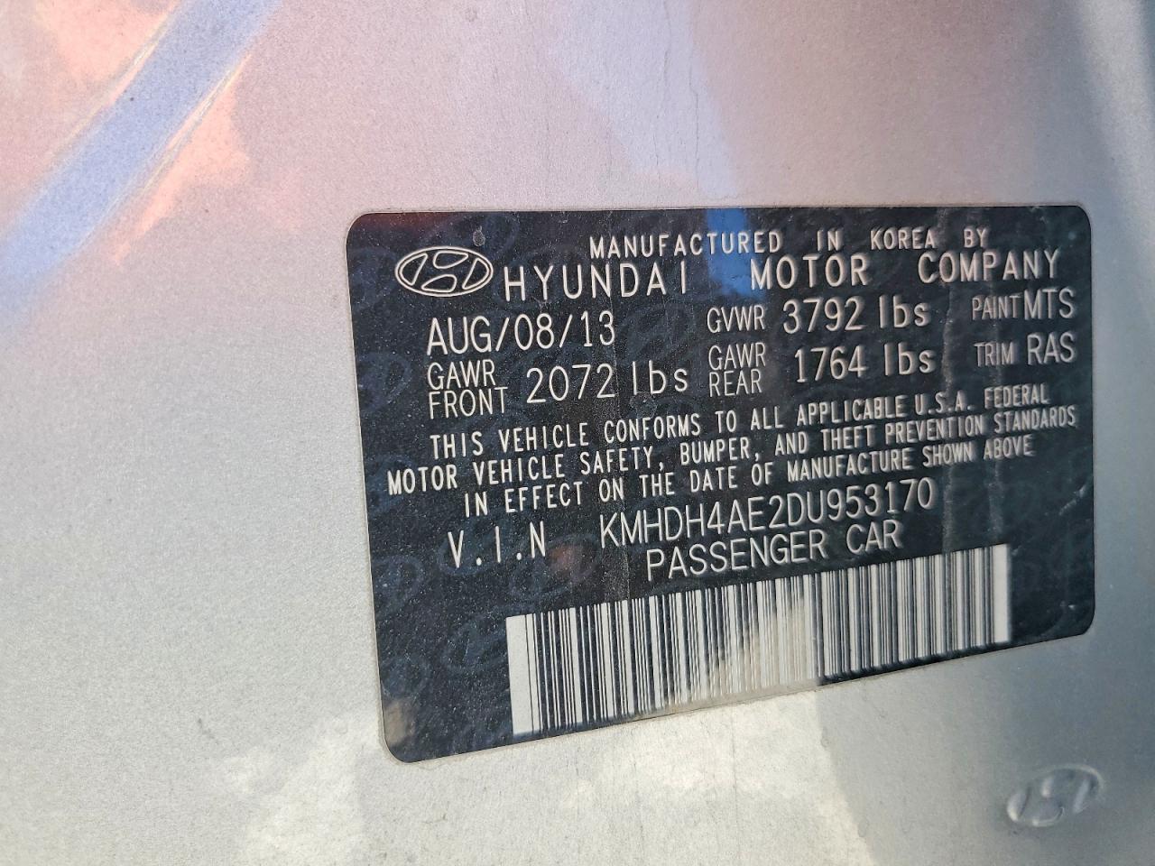 2013 HYUNDAI ELANTRA GLS photo 34