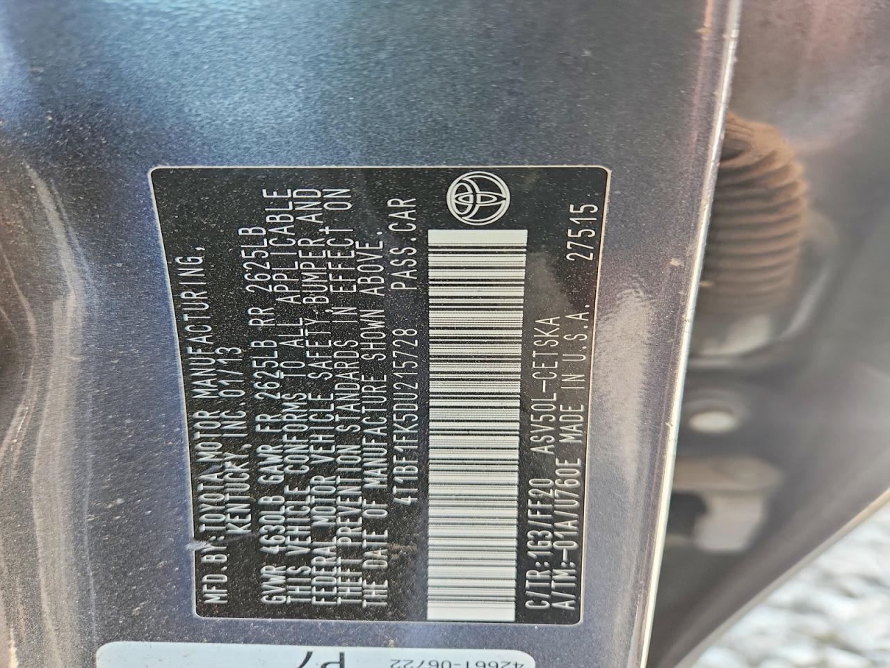 2013 TOYOTA CAMRY SE photo 25