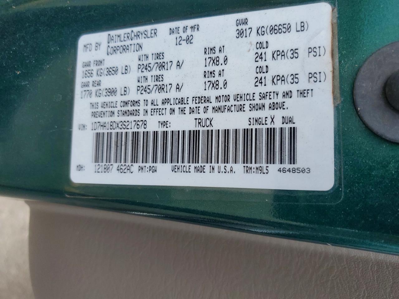 2003 DODGE RAM 1500 ST photo 25