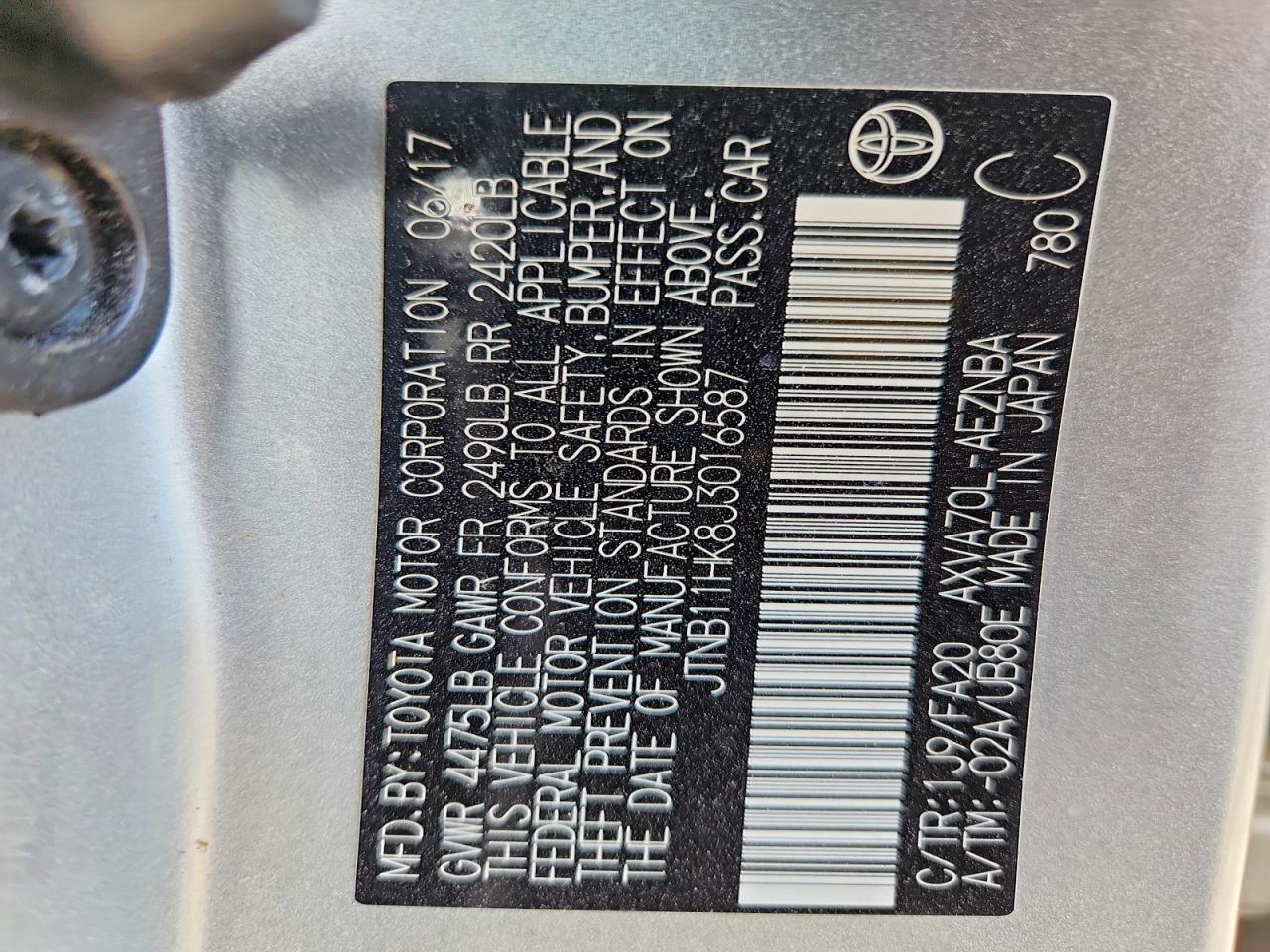 2018 TOYOTA CAMRY LE photo 37